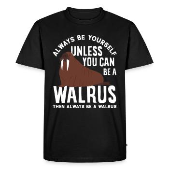 Soyez un morse Morse Drôle De Cadeau Morse - T-shirt Premium bio Homme - noir - Devant - Nico (187cm)