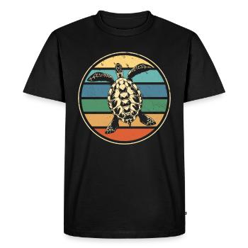 Cadeau rétro tortues de mer - T-shirt Premium bio Homme - noir - Devant - Nico (187cm)