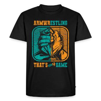 Armwrestling c’est mon jeu De Lutte d’Arts Martiaux - T-shirt Premium bio Homme - noir - Devant - Nico (187cm)