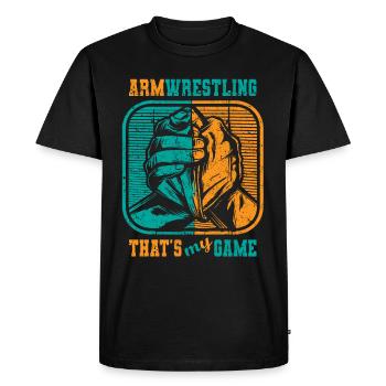 Armwrestling c’est mon jeu De Lutte d’Arts Martiaux - T-shirt Premium bio Homme - noir - Devant - Nico (187cm)