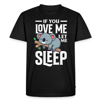 Drôle de koala endormi Koala Cadeau d’ours - T-shirt Premium bio Homme - noir - Devant - Nico (187cm)