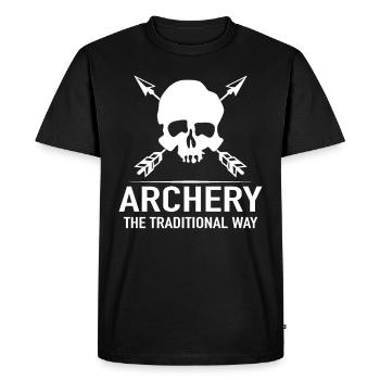 Bow Bow Archery The Traditional Way - Men's Premium Organic T-Shirt - black - Front - Nico (187cm)