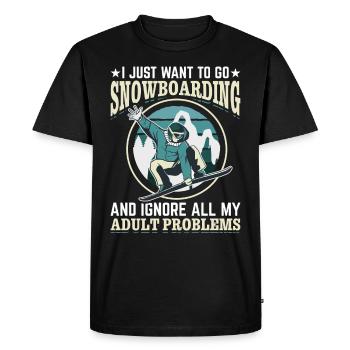 Snowboarding Snowboard Freestyle Snowboarder - Men's Premium Organic T-Shirt - black - Front - Nico (187cm)