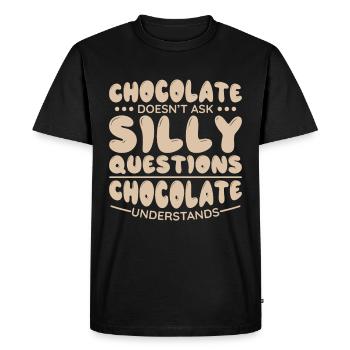 Chocolat Chocolat Chocolat Barre de chocolat Cuisson - T-shirt Premium bio Homme - noir - Devant - Nico (187cm)