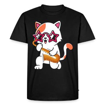 Saxophone Jazz - T-shirt Premium bio Homme - noir - Devant - Nico (187cm)