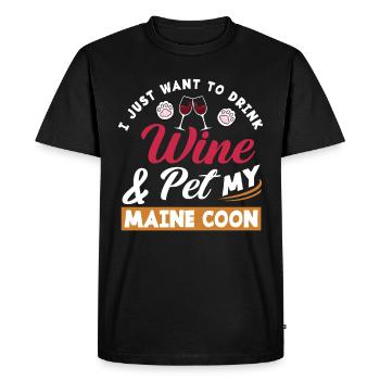 Maine Coon Chat - T-shirt Premium bio Homme - noir - Devant - Nico (187cm)
