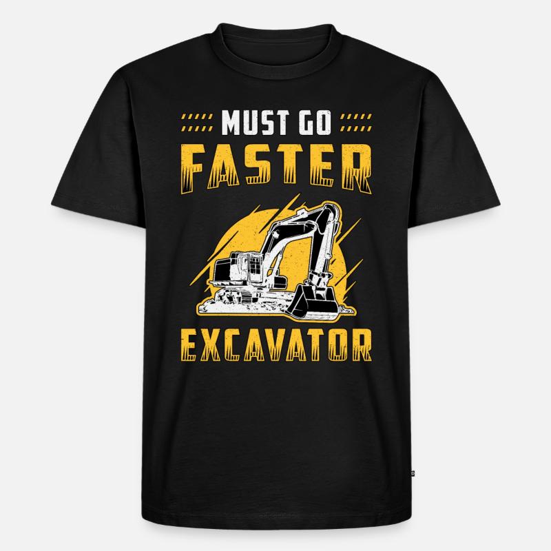 Bagger Baggerfahrer Baggern Bauarbeiter Geschenk - Männer Premium Bio T-Shirt - Schwarz