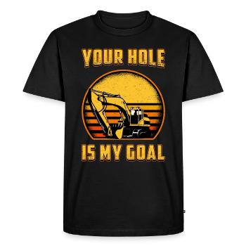 Excavatrice Ouvrier de la construction Excavatrice Chauffeur Excavatrice Cadeau - T-shirt Premium bio Homme - noir - Devant - Nico (187cm)