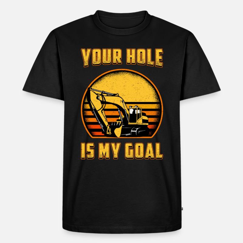Bagger Bauarbeiter Baggerfahrer Baggern Geschenk - Männer Premium Bio T-Shirt - Schwarz