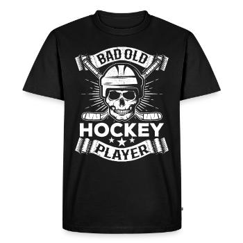 Hockey Bad Old Hockey Player I Hockeyspieler - Men's Premium Organic T-Shirt - black - Front - Nico (187cm)