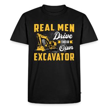 Excavator driver Excavator Construction worker Excavators Gift - Men's Premium Organic T-Shirt - black - Front - Nico (187cm)