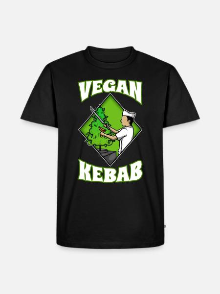Vegan Kebab Weed - Männer Premium Bio T-Shirt - Schwarz