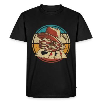 Poker Cards Casino Poker Chips Play Poker Retro - Men's Premium Organic T-Shirt - black - Front - Nico (187cm)