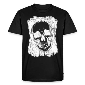 Joueur de poker Cartes à jouer Poker Skull - T-shirt Premium bio Homme - noir - Devant - Nico (187cm)