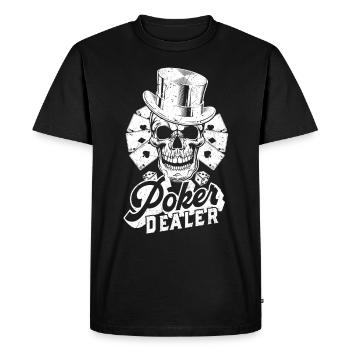 Joueur de poker Poker Gambling Casino Poker Dealer - T-shirt Premium bio Homme - noir - Devant - Nico (187cm)