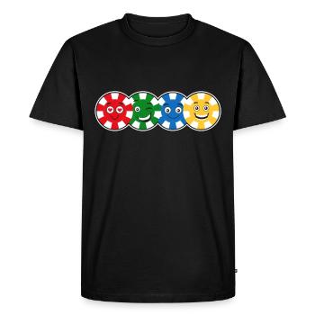 Poker Players Poker Chips Face Poker - Men's Premium Organic T-Shirt - black - Front - Nico (187cm)