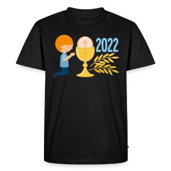 First Holy Communion 1st Holy Communion 2022 - Men's Premium Organic T-Shirt - black - Front - Nico (187cm)