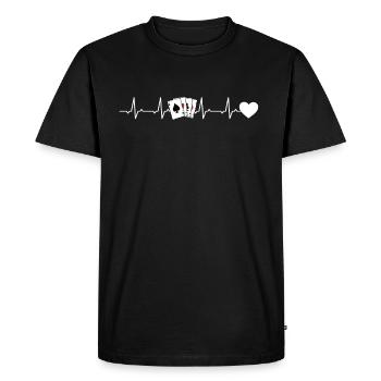 Poker Girls Poker Heartbeat Joueurs de cartes de poker - T-shirt Premium bio Homme - noir - Devant - Nico (187cm)