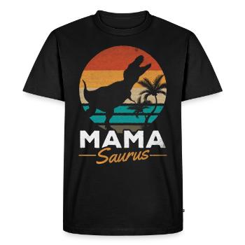 Mama Saurus Rex Mama Dinosaur Family Mama Dino - Men's Premium Organic T-Shirt - black - Front - Nico (187cm)