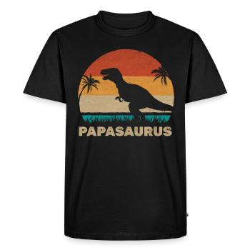 PapaSaurus T-Rex Daddy Dinosaur Matching - T-shirt Premium bio Homme - noir - Devant - Nico (187cm)