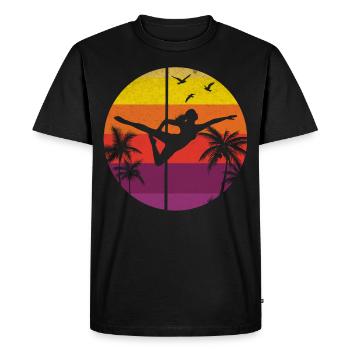 Pole Dance Pole Dancing Girl I Sunset Pole Dance - T-shirt Premium bio Homme - noir - Devant - Nico (187cm)