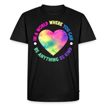 Convivialité Inclusion Diversité Anti-intimidation - T-shirt Premium bio Homme - noir - Devant - Nico (187cm)
