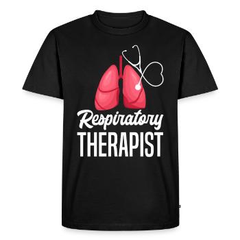 Drôle d’inhalothérapeute Thérapie respiratoire - T-shirt Premium bio Homme - noir - Devant - Nico (187cm)