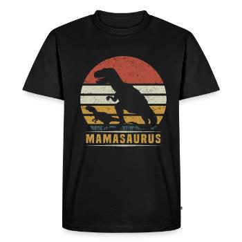 MamaSaurus Dino Mama Dinosaure Mama Dino Mama - T-shirt Premium bio Homme - noir - Devant - Nico (187cm)