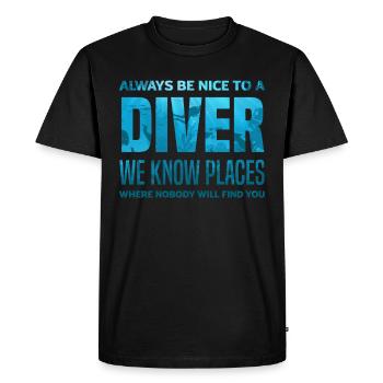 Plongeurs Drôle De Plongeur Cadeau Plongeur - T-shirt Premium bio Homme - noir - Devant - Nico (187cm)