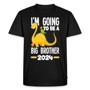 I'm Going to Be a Big Brother 2024 Dino Dinosaur - Men's Premium Organic T-Shirt - black - Front - Nico (187cm)