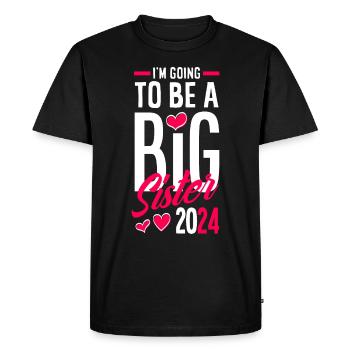 Je serai une grande sœur en 2024 - T-shirt Premium bio Homme - noir - Devant - Nico (187cm)