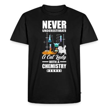 Drôle de chimiste étudiant en chimie Chat - T-shirt Premium bio Homme - noir - Devant - Nico (187cm)
