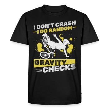 Cycliste de descenteS Je ne m’écrase pas Je le fais - T-shirt Premium bio Homme - noir - Devant - Nico (187cm)
