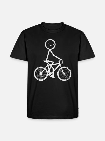 Bicycle Cycling Stick figure Funnier - Men's Premium Organic T-Shirt - black
