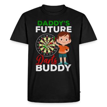 Fléchettes Bébé Joueur de fléchettes Garçon Papa’s Future Fléchettes - T-shirt Premium bio Homme - noir - Devant - Nico (187cm)