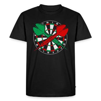 Darts game Darts game Dartset Dartboard and arrows - Men's Premium Organic T-Shirt - black - Front - Nico (187cm)