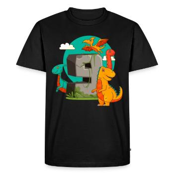 9ème anniversaire 9 ans Dino Dinosaur Fan - T-shirt Premium bio Homme - noir - Devant - Nico (187cm)