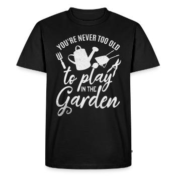 Amoureux du jardin Vous n’êtes jamais trop vieux pour être dans le jardin - T-shirt Premium bio Homme - noir - Devant - Nico (187cm)