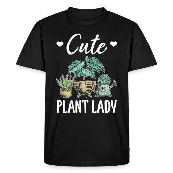 Cute Plant Lady Gardening Plant Lover Plants - Men's Premium Organic T-Shirt - black - Front - Nico (187cm)