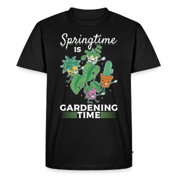 Le printemps est le temps du jardinage Amateurs de plantes Jardiniers - T-shirt Premium bio Homme - noir - Devant - Nico (187cm)