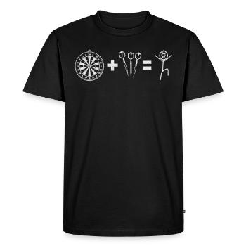 Jeu de fléchettes + flèches = Figurine de bâton de joueur de fléchettes - T-shirt Premium bio Homme - noir - Devant - Nico (187cm)