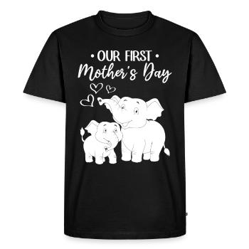 Notre premier bébé de la fête des mères - T-shirt Premium bio Homme - noir - Devant - Nico (187cm)