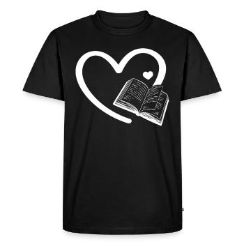 Livre Cœurs Rat de bibliothèque Lecture de livre Livre Amoureux Livre Livre - T-shirt Premium bio Homme - noir - Devant - Nico (187cm)