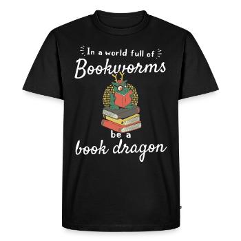 Dans un monde plein de rats de bibliothèque Soyez un - T-shirt Premium bio Homme - noir - Devant - Nico (187cm)