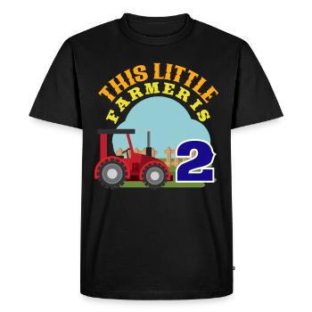 2ème anniversaire Je suis 2 animaux agriculteur de ferme - T-shirt Premium bio Homme - noir - Devant - Nico (187cm)