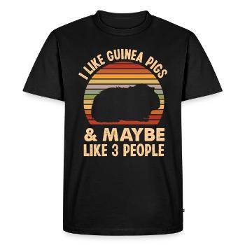 Drôle de cadeau de propriétaire de cochon d’Inde - T-shirt Premium bio Homme - noir - Devant - Nico (187cm)