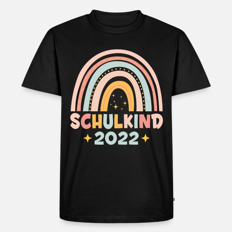 Bunter Regenbogen Schulkind 2022 - Männer Premium Bio T-Shirt - Schwarz