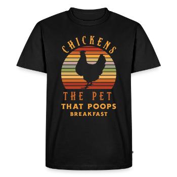 Chicken Chickens - Men's Premium Organic T-Shirt - black - Front - Nico (187cm)