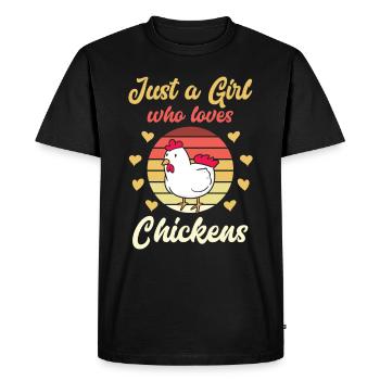 Chicken Chicken Girls - Men's Premium Organic T-Shirt - black - Front - Nico (187cm)