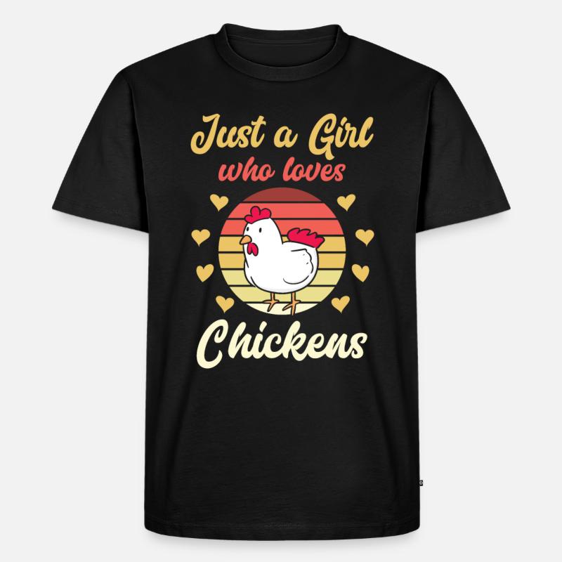 Huhn Hühner Mädchen - Männer Premium Bio T-Shirt - Schwarz